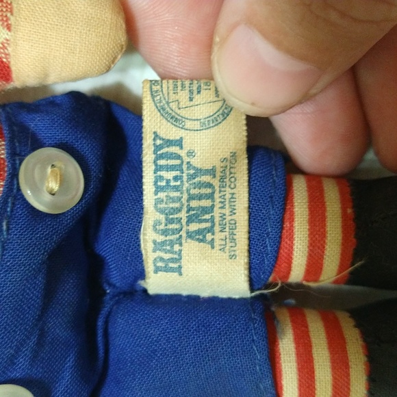 Vintage 1980s Raggedy Andy Cloth Doll 6”  KNICKERBOCKER Made In Taiwan - Picture 3 of 3